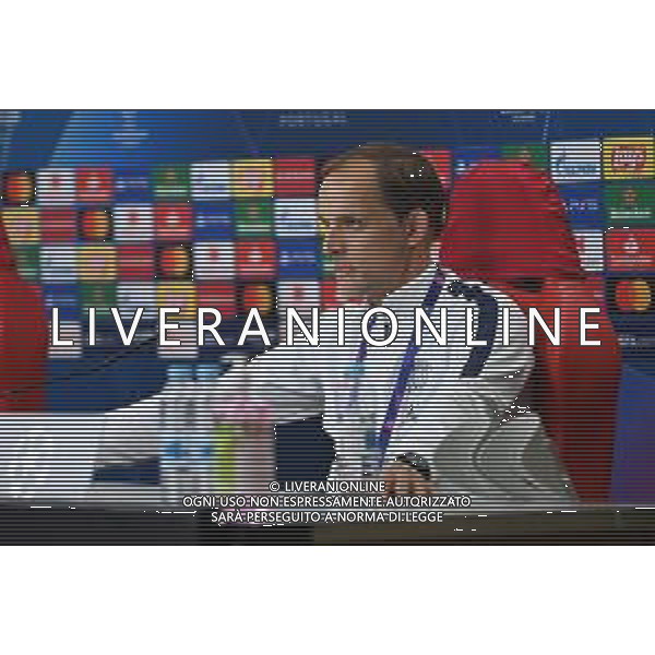 LISBON, PORTUGAL - AUGUST 11: In this UEFA Handout picture Thomas Tuchel, Manager of PSG speaks to the media during the PSG Press Conference ahead of the UEFA Champions League Quarter Final match between Atalanta and PSG at Estadio do Sport Lisboa e Benfica on August 11, 2020 in Lisbon, Portugal. (Photo by UEFA - Handout/UEFA via Getty Images) AG ALDO LIVERANI SAS