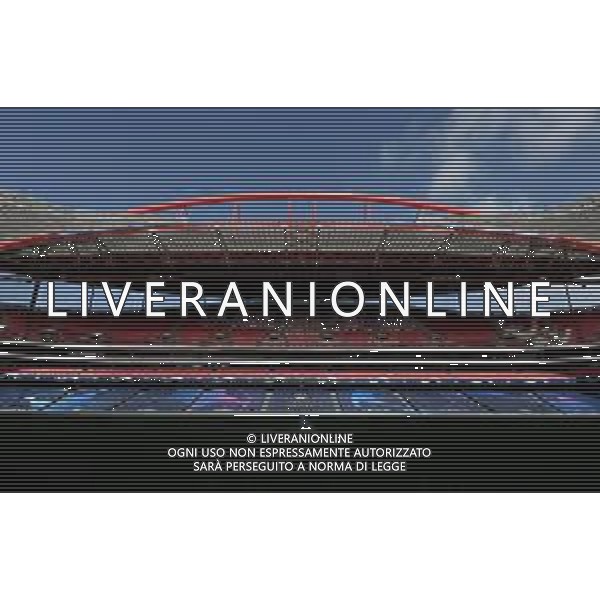LISBON, PORTUGAL - AUGUST 12: General view inside the stadium prior to the UEFA Champions League Quarter Final match between Atalanta and Paris Saint-Germain at Estadio do Sport Lisboa e Benfica on August 12, 2020 in Lisbon, Portugal. (Photo by Michael Regan - UEFA/UEFA via Getty Images) AG ALDO LIVERANI SAS