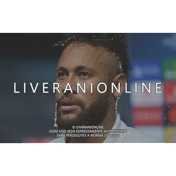 LISBON, PORTUGAL - AUGUST 12: Neymar of Paris Saint-Germain is interviewed after the UEFA Champions League Quarter Final match between Atalanta and Paris Saint-Germain at Estadio do Sport Lisboa e Benfica on August 12, 2020 in Lisbon, Portugal. (Photo by Michael Regan - UEFA/UEFA via Getty Images) AG ALDO LIVERANI SAS