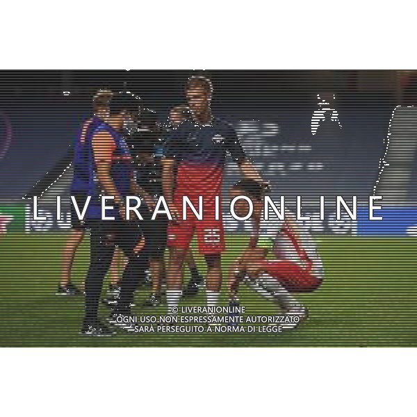 LISBON, PORTUGAL - AUGUST 18: Yussuf Poulsen of RB Leipzig reacts to defeat after the UEFA Champions League Semi Final match between RB Leipzig and Paris Saint-Germain F.C at Estadio do Sport Lisboa e Benfica on August 18, 2020 in Lisbon, Portugal. (Photo by Michael Regan - UEFA/UEFA via Getty Images) AG ALDO LIVERANI SAS