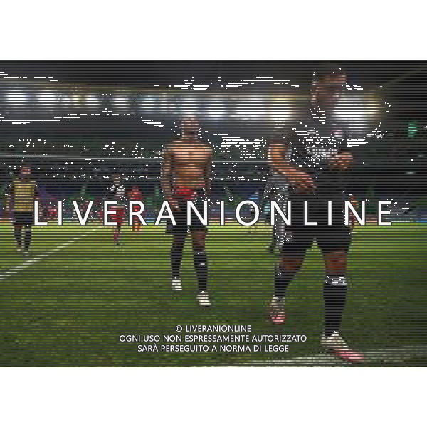 LISBON, PORTUGAL - AUGUST 19: Kenny Tete of Olympique Lyonnais and Rayan Cherki of Olympique Lyonnais look dejected following their sides defeat in the UEFA Champions League Semi Final match between Olympique Lyonnais and Bayern Munich at Estadio Jose Alvalade on August 19, 2020 in Lisbon, Portugal. (Photo by Julian Finney - UEFA/UEFA via Getty Images) AG ALDO LIVERANI SAS