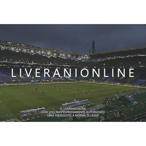 LISBON, PORTUGAL - AUGUST 19: A general view of play in front of empty stands during the UEFA Champions League Semi Final match between Olympique Lyonnais and Bayern Munich at Estadio Jose Alvalade on August 19, 2020 in Lisbon, Portugal. (Photo by Michael Regan - UEFA/UEFA via Getty Images) AG ALDO LIVERANI SAS