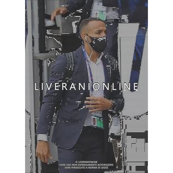 LISBON, PORTUGAL - AUGUST 19: Fernando Marcel of Olympique Lyon arrives at the stadium prior to the UEFA Champions League Semi Final match between Olympique Lyonnais and Bayern Munich at Estadio Jose Alvalade on August 19, 2020 in Lisbon, Portugal. (Photo by Julian Finney - UEFA/UEFA via Getty Images) AG ALDO LIVERANI SAS