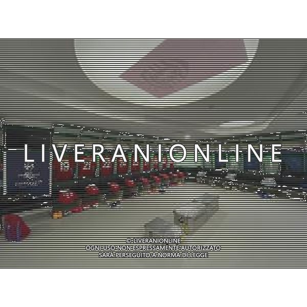 LISBON, PORTUGAL - AUGUST 19: A view of the FC Bayern Munich dressingroom prior to the UEFA Champions League Semi Final match between Olympique Lyonnais and Bayern Munich at Estadio Jose Alvalade on August 19, 2020 in Lisbon, Portugal. (Photo supplied by FC Bayern Munchen) AG ALDO LIVERANI SAS