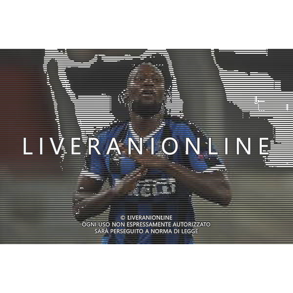 DUESSELDORF, GERMANY - AUGUST 17: Romelu Lukaku of Inter Milan celebrates after scoring his team\'s fourth goal during the UEFA Europa League Semi Final between Internazionale and Shakhtar Donetsk at Merkur Spiel-Arena on August 17, 2020 in Duesseldorf, Germany. (Photo by Alexander Hassenstein - UEFA/UEFA via Getty Images) AG ALDO LIVERANI SAS