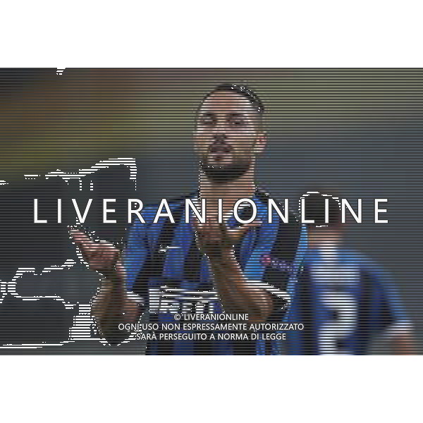 DUESSELDORF, GERMANY - AUGUST 17: Danilo D\'Ambrosio of Inter Milan celebrates after scoring his team\'s second goal during the UEFA Europa League Semi Final between Internazionale and Shakhtar Donetsk at Merkur Spiel-Arena on August 17, 2020 in Duesseldorf, Germany. (Photo by Alexander Hassenstein - UEFA/UEFA via Getty Images) AG ALDO LIVERANI SAS
