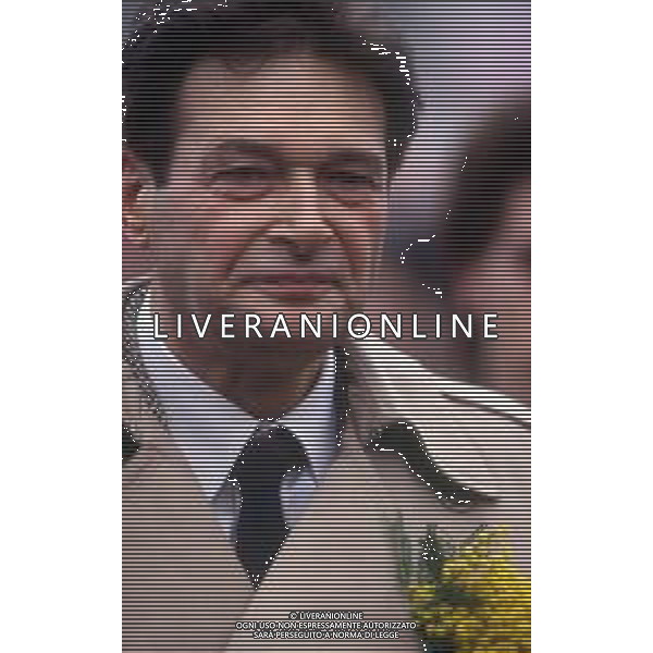 RETROSPETTIVA LUCIANO LAMA POLITICO E SINDACALISTA NELLA FOTO LUCIANO LAMA A MILANO AL COMIZIO PER LA FESTA DELLA DONNA 08-03-1985 AG ALDO LIVERANI SAS