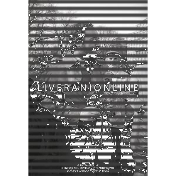 08-03-1985 MILANO COMIZIO DEI SINDACALISTI LUCIANO LAMA OTTAVIANO DEL TURCO E ANTONIO PIZZINATO PER LA FESTA DELLA DONNA NELLA FOTO OTAVVIANO DEL TURCO AG ALDO LIVERANI SAS
