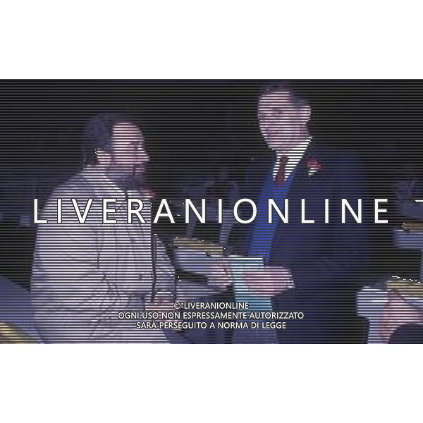 RETROSPETTIVA ANTONIO PIZZINATO POLITICO E SINDACALISTA NELLA FOTO ANTONIO PIZZINATO CON OTTAVIANO DEL TURCO NELL\'ANNO 1987 AG ALDO LIVERANI SAS