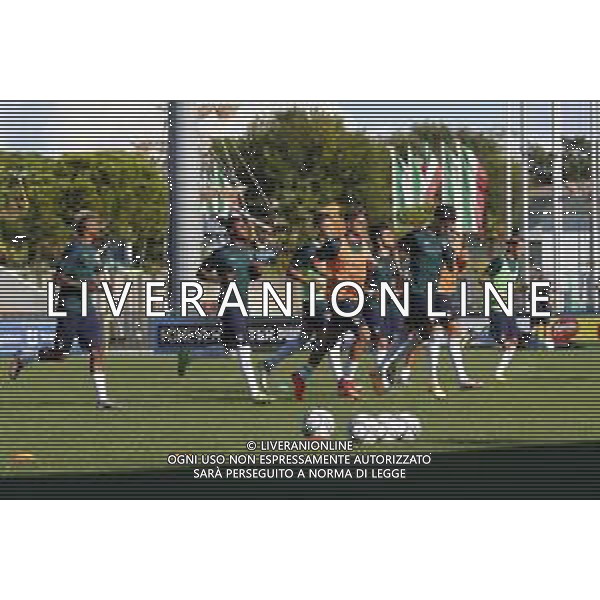 Lignano Sabbiadoro Partita Amichevole ITALIA Under 21 - SLOVENIA Under 21 del 03/09/2020 - nella foto: il riscaldamento della nazionale italiana under 21 in campo nel prepartita ©Claudio Zamagni/Agenzia Aldo Liverani during International friendly soccer match between ITALY Under 21 and SLOVENIA Under 21 at G. Teghil Stadium in Lignano Sabbiadoro on September 03 2020. photo credit by Claudio Zamagni/Aldo Liverani Photo Agency/ AGENZIA ALDO LIVERANI SAS