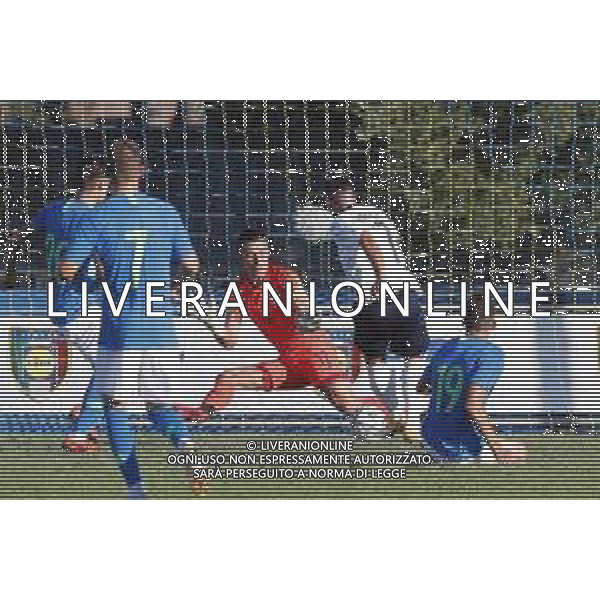 Lignano Sabbiadoro Partita Amichevole ITALIA Under 21 - SLOVENIA Under 21 del 03/09/2020 - nella foto: occasione Raspadori Giacomo (Italia) ©Claudio Zamagni/Agenzia Aldo Liverani during International friendly soccer match between ITALY Under 21 and SLOVENIA Under 21 at G. Teghil Stadium in Lignano Sabbiadoro on September 03 2020. photo credit by Claudio Zamagni/Aldo Liverani Photo Agency/ AGENZIA ALDO LIVERANI SAS