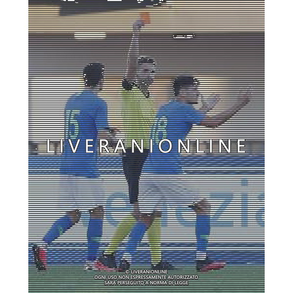 Lignano Sabbiadoro Partita Amichevole ITALIA Under 21 - SLOVENIA Under 21 del 03/09/2020 - nella foto: Cartellino rosso espulsione ©Claudio Zamagni/Agenzia Aldo Liverani during International friendly soccer match between ITALY Under 21 and SLOVENIA Under 21 at G. Teghil Stadium in Lignano Sabbiadoro on September 03 2020. photo credit by Claudio Zamagni/Aldo Liverani Photo Agency/ AGENZIA ALDO LIVERANI SAS