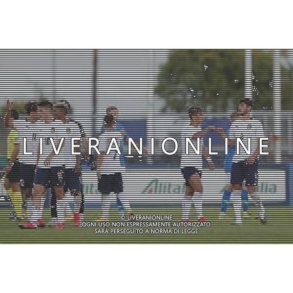 Lignano Sabbiadoro Partita Amichevole ITALIA Under 21 - SLOVENIA Under 21 del 03/09/2020 - nella foto: esultanza finale italia ©Claudio Zamagni/Agenzia Aldo Liverani during International friendly soccer match between ITALY Under 21 and SLOVENIA Under 21 at G. Teghil Stadium in Lignano Sabbiadoro on September 03 2020. photo credit by Claudio Zamagni/Aldo Liverani Photo Agency/ AGENZIA ALDO LIVERANI SAS