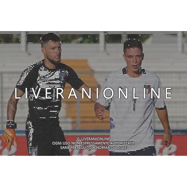 Lignano Sabbiadoro Partita Amichevole ITALIA Under 21 - SLOVENIA Under 21 del 03/09/2020 - nella foto: Alessandro Plizzari(Italia) Raspadori Giacomo (Italia) ©Claudio Zamagni/Agenzia Aldo Liverani Alessandro Plizzari(Italia) Raspadori Giacomo (Italia) during International friendly soccer match between ITALY Under 21 and SLOVENIA Under 21 at G. Teghil Stadium in Lignano Sabbiadoro on September 03 2020. photo credit by Claudio Zamagni/Aldo Liverani Photo Agency