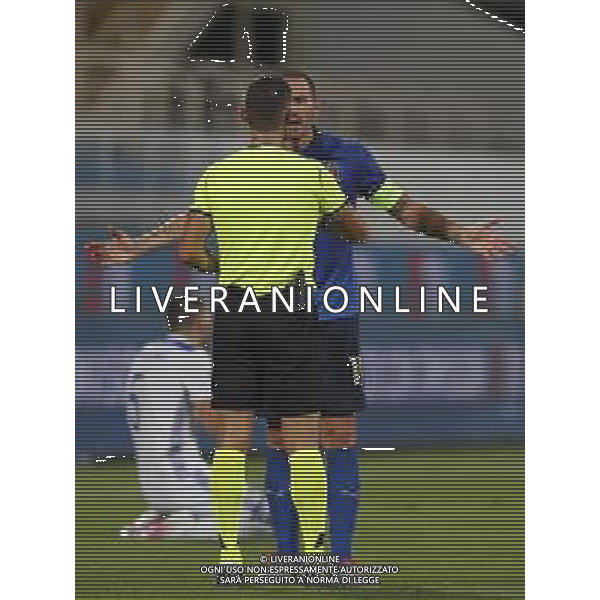 FIRENZE - UEFA Nations League gruppo A ITALIA - BOSNIA ERZEGOVINA 04/09/2020 nella foto: Bonucci Leonardo(Italia) e arbitro anastasios sidiropulos ©Claudio Zamagni/Agenzi Aldo Liverani s.a.s. during UEFA Nations League - group A between Italy and Bosnia ERZEGOVINA at Artemio Franchi Stadium on September 04 2020 in Florence photo credit by Claudio Zamagni/Aldo Liverani Photo Agency/ AGENZIA ALDO LIVERANI SAS