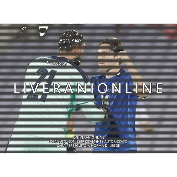 FIRENZE - UEFA Nations League gruppo A ITALIA - BOSNIA ERZEGOVINA 04/09/2020 nella foto: Donnarumma Gianluigi(Italia) Chiesa Federico(Italia) ©Claudio Zamagni/Agenzi Aldo Liverani s.a.s. Donnarumma Gianluigi(Italia) Chiesa Federico(Italia) during UEFA Nations League - group A between Italy and Bosnia ERZEGOVINA at Artemio Franchi Stadium on September 04 2020 in Florence photo credit by Claudio Zamagni/Aldo Liverani Photo Agency/ AGENZIA ALDO LIVERANI SAS