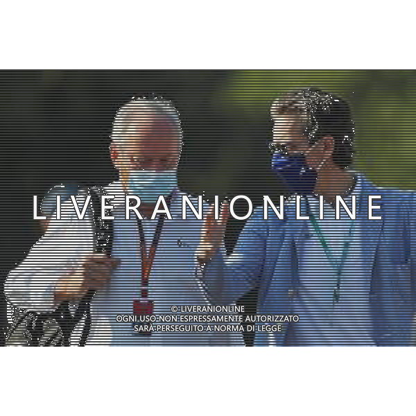 (L to R): Jerome Stoll (FRA) Renault Sport F1 President with Patrick Marinoff (GER) Alpine Managing Director. 05.09.2020. Formula 1 World Championship, Rd 8, Italian Grand Prix, Monza, Italy, Qualifying Day. - www.xpbimages.com, EMail: requests@xpbimages.com - copy of publication required for printed pictures. Every used picture is fee-liable. © Copyright: Charniaux / XPB Images/ AGENZIA ALDO LIVERANI SAS - ITALY ONLY EDITORIAL USE ONLY