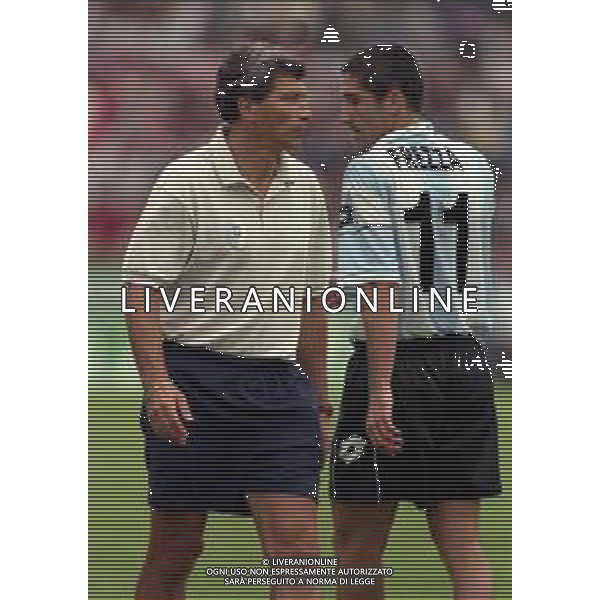 29-08-1999 TREVISO CAMPIONATO DI CALCIO SERIE B TREVISO L.R VICENZA 0-1 NELLA FOTO GIANFRANCO BELLOTTO ALLENATORE TREVISO CALCIO E GIAMMARCO FREZZA AG ALDO LIVERANI SAS 