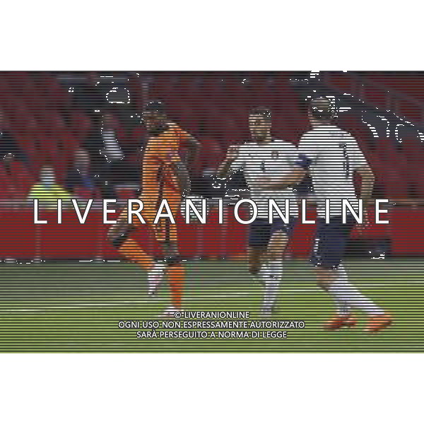 AMSTERDAM - UEFA Nations League gruppo A - OLANDA paesi Bassi vs ITALIA 07/09/2020 - nella foto: Georginio Wijnaldum(Olanda - Paesi Bassi - Nederland) Spinazzola Leonardo(Italia) Chiellini Giorgio(Italia) ©Claudio Zamagni/Agenzi Aldo Liverani s.a.s. during UEFA Nations League - group A between Netherlands and Italy at Amsterdam Arena on September 07 2020 in Amsterdam photo credit by Claudio Zamagni/Aldo Liverani Photo Agency