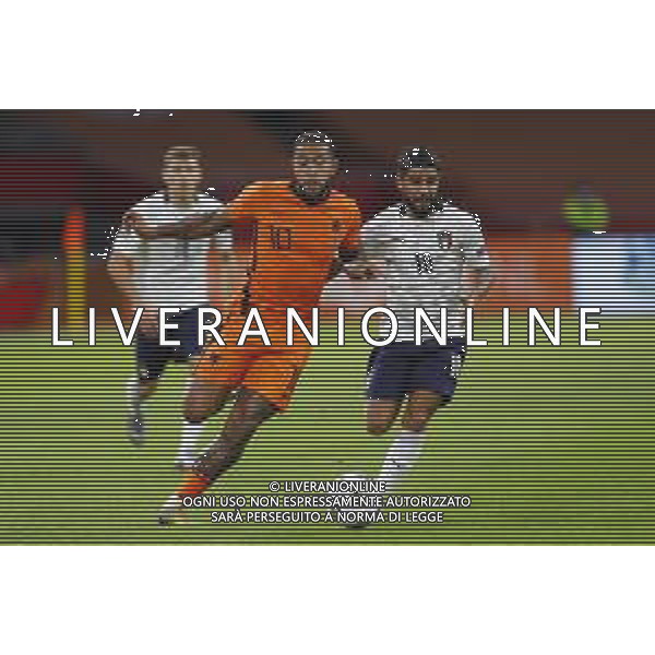 AMSTERDAM - UEFA Nations League gruppo A - OLANDA paesi Bassi vs ITALIA 07/09/2020 - nella foto: Insigne Lorenzo(Italia) M. Depay(Olanda - Paesi Bassi - Nederland) ©Claudio Zamagni/Agenzi Aldo Liverani s.a.s. nsigne Lorenzo(Italia) M. Depay(Olanda - Paesi Bassi - Nederland) during UEFA Nations League - group A between Netherlands and Italy at Amsterdam Arena on September 07 2020 in Amsterdam photo credit by Claudio Zamagni/Aldo Liverani Photo Agency