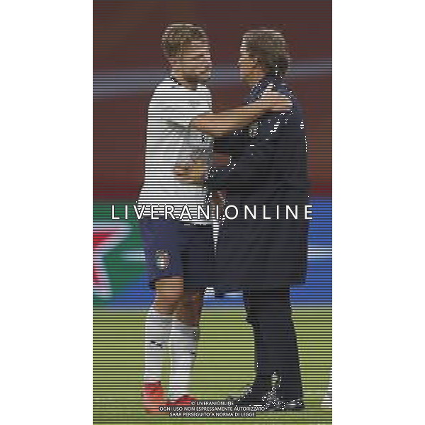 AMSTERDAM - UEFA Nations League gruppo A - OLANDA paesi Bassi vs ITALIA 07/09/2020 - nella foto: Immobile Ciro(Italia) Mister Mancini Roberto(Italia) ©Claudio Zamagni/Agenzi Aldo Liverani s.a.s. during UEFA Nations League - group A between Netherlands and Italy at Amsterdam Arena on September 07 2020 in Amsterdam photo credit by Claudio Zamagni/Aldo Liverani Photo Agency/ AGENZIA ALDO LIVERANI SAS