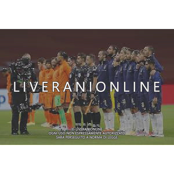 AMSTERDAM - UEFA Nations League gruppo A - OLANDA paesi Bassi vs ITALIA 07/09/2020 - nella foto: la formazione dell\'Italia e dell\'Olanda ©Claudio Zamagni/Agenzi Aldo Liverani s.a.s. the line up of Italy and Netherlands during UEFA Nations League - group A between Netherlands and Italy at Amsterdam Arena on September 07 2020 in Amsterdam photo credit by Claudio Zamagni/Aldo Liverani Photo Agency