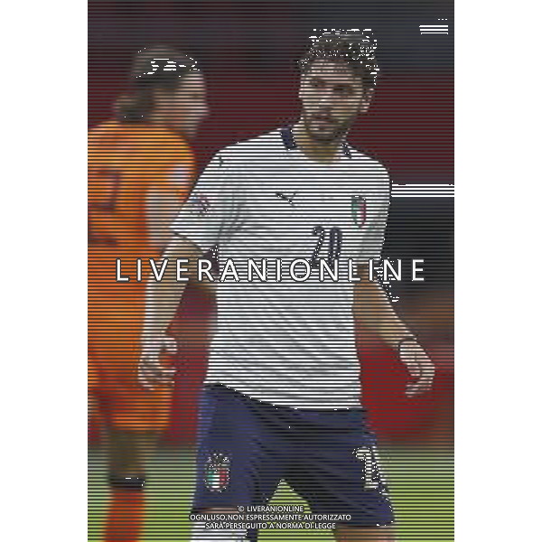 AMSTERDAM - UEFA Nations League gruppo A - OLANDA paesi Bassi vs ITALIA 07/09/2020 - nella foto: Locatelli Manuel(Italia) ©Claudio Zamagni/Agenzi Aldo Liverani s.a.s. Locatelli Manuel(Italia) during UEFA Nations League - group A between Netherlands and Italy at Amsterdam Arena on September 07 2020 in Amsterdam photo credit by Claudio Zamagni/Aldo Liverani Photo Agency