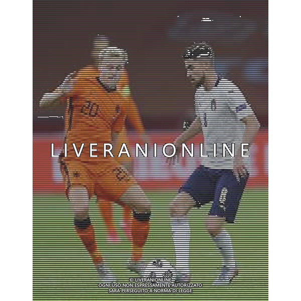 AMSTERDAM - UEFA Nations League gruppo A - OLANDA paesi Bassi vs ITALIA 07/09/2020 - nella foto: Jorginho(Italia) Donny van de Beek(Olanda - Paesi Bassi - Netherlands) ©Claudio Zamagni/Agenzi Aldo Liverani s.a.s. Jorginho(Italia) Donny van de Beek(Olanda - Paesi Bassi - Netherlands) during UEFA Nations League - group A between Netherlands and Italy at Amsterdam Arena on September 07 2020 in Amsterdam photo credit by Claudio Zamagni/Aldo Liverani Photo Agency