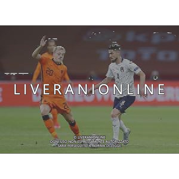 AMSTERDAM - UEFA Nations League gruppo A - OLANDA paesi Bassi vs ITALIA 07/09/2020 - nella foto: Jorginho(Italia) Donny van de Beek(Olanda - Paesi Bassi - Netherlands) ©Claudio Zamagni/Agenzi Aldo Liverani s.a.s. Jorginho(Italia) Donny van de Beek(Olanda - Paesi Bassi - Netherlands) during UEFA Nations League - group A between Netherlands and Italy at Amsterdam Arena on September 07 2020 in Amsterdam photo credit by Claudio Zamagni/Aldo Liverani Photo Agency