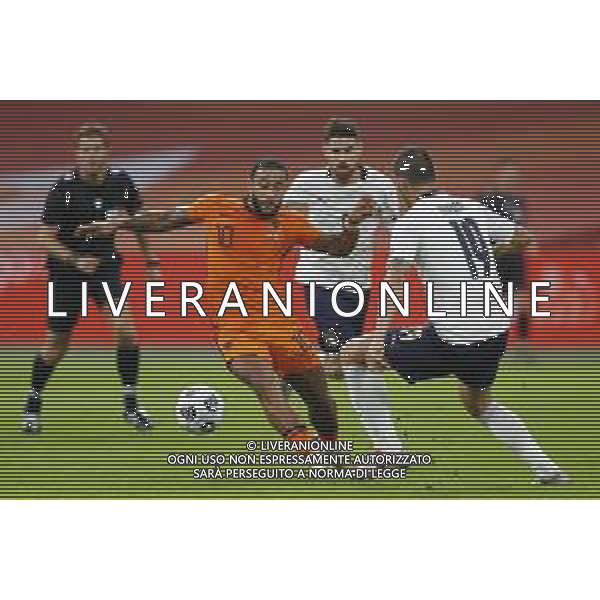 AMSTERDAM - UEFA Nations League gruppo A - OLANDA paesi Bassi vs ITALIA 07/09/2020 - nella foto: M. Depay(Olanda - Paesi Bassi - Netherlands) Jorginho(Italia) Bonucci Leonardo(Italia) ©Claudio Zamagni/Agenzi Aldo Liverani s.a.s. M. Depay(Olanda - Paesi Bassi - Netherlands) Jorginho(Italia) Bonucci Leonardo(Italia) during UEFA Nations League - group A between Netherlands and Italy at Amsterdam Arena on September 07 2020 in Amsterdam photo credit by Claudio Zamagni/Aldo Liverani Photo Agency