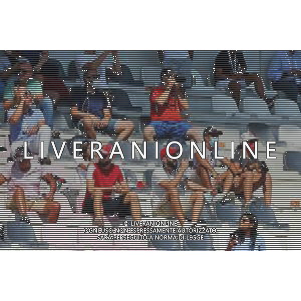 Circuit atmosphere - fans in the grandstand. 11.09.2020. Formula 1 World Championship, Rd 9, Tuscan Grand Prix, Mugello, Italy, Practice Day. - www.xpbimages.com, EMail: requests@xpbimages.com © Copyright: Moy / XPB Images/ AGENZIA ALDO LIVERANI SAS - ITALY ONLY EDITORIAL USE ONLY