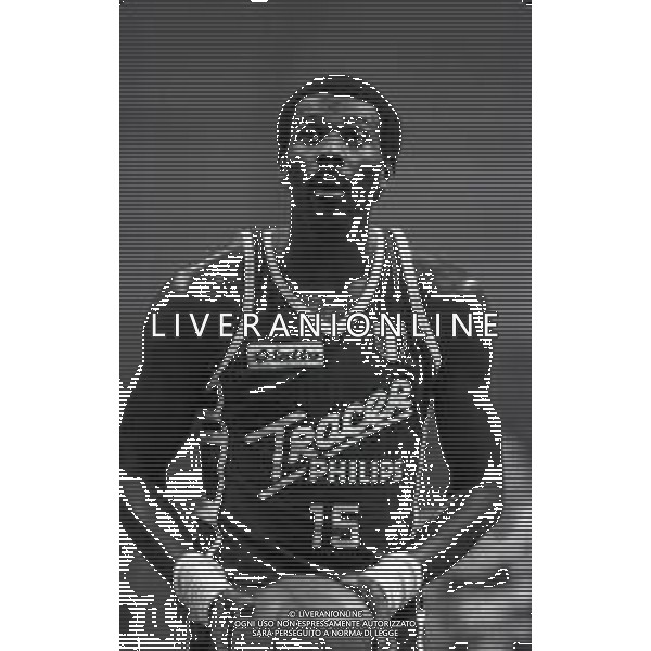 RETROSPETTIVA BOB MC ADOO BASKET NELLA FOTO BOB MC ADOO CON LA MAGLIA DELLA TRACER MILANO NELL\'ANNO 1987-1988 AG ALDO LIVERANI SAS