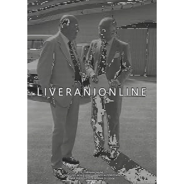 RETROSPETTIVA PAOLO MANTOVANI PRESIDENTE SAMPDORIA CALCIO NELLA FOTO PAOLO MANTOVANI PRESIDENTE DELLA SAMPDORIA CALCIO NELL\'ANNO 1992-1993 CON RICCARDO GARRONE AG ALDO LIVERANI SAS 