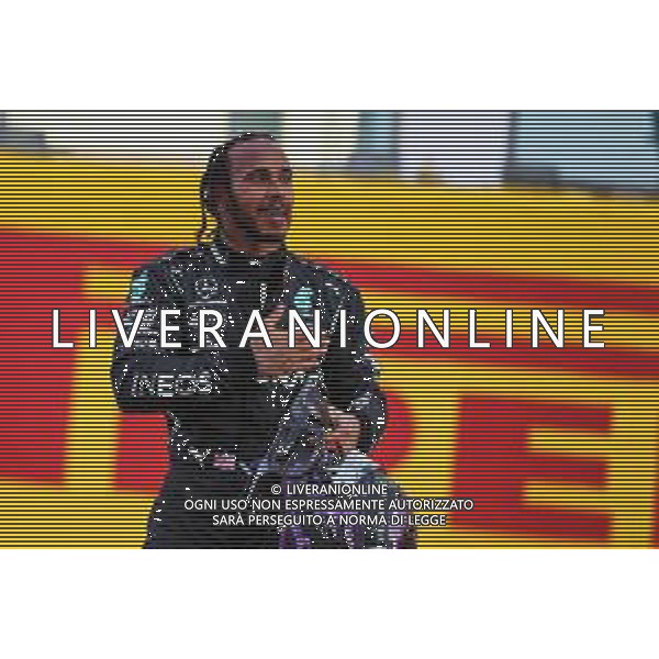 Race winner Lewis Hamilton (GBR) Mercedes AMG F1 celebrates in parc ferme. 13.09.2020. Formula 1 World Championship, Rd 9, Tuscan Grand Prix, Mugello, Italy, Race Day. - www.xpbimages.com, EMail: requests@xpbimages.com © Copyright: Batchelor / XPB Images/ AGENZIA ALDO LIVERANI SAS - ITALY ONLYU EDITORIAL USE ONLY