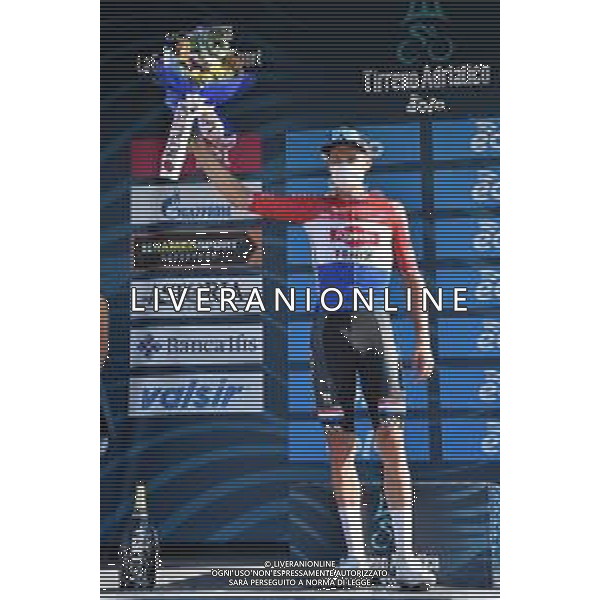 7^ Tappa Pieve Torina - Loreto - Cycling Tirreno Adriatico, 13 September 2020 loreto, Italy Photo showing: Mathieu van der Poel (Alpecin - Fenix) winner of the stage on the podium @LM/Roberto Bartomeoli/ AGENZIA ALDO LIVERANI SAS