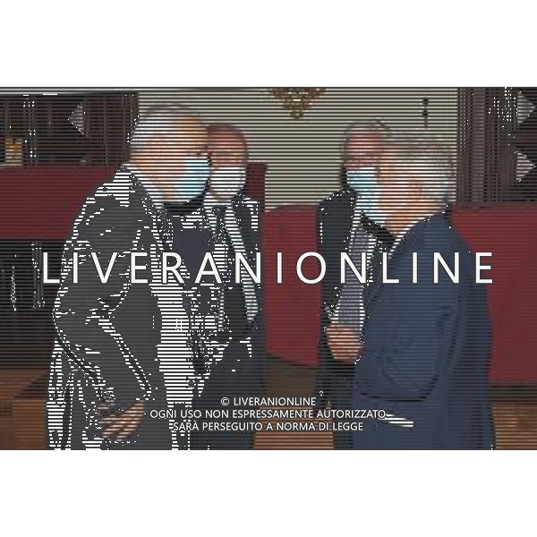 IMOLA 15 09 2020 CONVEGNO CELEBRAZIONI SCARABELLI "CARTA GEOLOGICA DELLA PIANURA" NELLA FOTO DA SINISTRA NICOLA IZZO,RODOLFO ORTOLANI FONDAZIONE,FRANCESCO CORRADI E GIAMBATISTA VAI ©SANNA / AGENZIA ALDO LIVERANI SAS