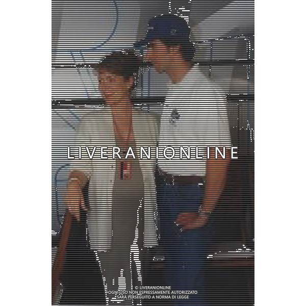 RETROSPETTIVA DAMON HILL PILOTA F1 NELLA FOTO DAMON HILL CON LA MOGLIE NELL\'ANNO 1995 AG ALDO LIVERANI SAS AG CONTROLUCE -DANILO RECALCATI