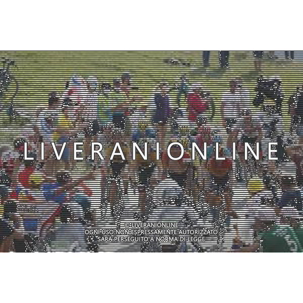 16-09-2020 Tour De France; Tappa 17 Grenoble - Col De La Loze; 2020, Bahrain - Mclaren; 2020, Jumbo - Visma; Caruso, Damiano; Landa Meana, Mikel; Dumoulin, Tom; Kuss, Sepp; Col De La Loze; ©SIROTTI / AGENZIA ALDO LIVERANI SAS