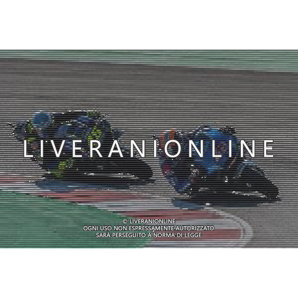 Grand Prix of San Marino and Riviera di Rimini - Free practice 3 - MotoGP World Championship, 19 September 2020 Misano Marco Simoncelli World Circuit, misano adriatico (rn), Italy Photo showing: ALEX RINS - TEAM SUZUKI ECSTAR and VALENTINO ROSSI - MONSTER ENERGY YAMAHA MotoGP @LM/Alessio Marini/ AGENZIA ALDO LIVERANI SAS
