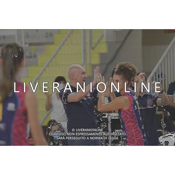 Savino Del Bene Scandicci vs OK Tent Obranovac - Volleyball Champions League Women 2020/2021, 22 September 2020 scandicci, Italy Photo showing: DREWNIOK KIMBERLY and Head Coach Savino del Bene Massimo Barbolini @LM/Filippo Tomasi/ AGENZIA ALDO LIVERANI SAS