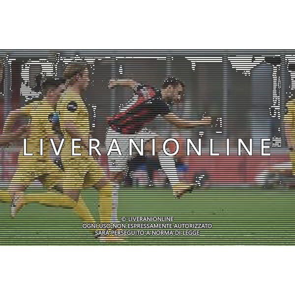 il gol dell\'1 a 1 di Hakan Calhanoglu (Milan) Milan vs Bodo Glimt UEFA Europa League - 3¬∞ turno preliminare Milano 24-09-2020 Stadio Giuseppe Meazza - San Siro foto Roberto Garavaglia - agenzia Aldo Liverani sas / AGENZIA ALDO LIVERANI SAS