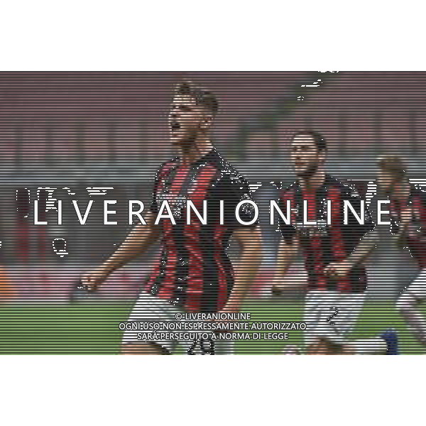 esultanza Lorenzo Colombo (Milan) dopo il gol del 2 a 1 Milan Milan vs Bodo Glimt UEFA Europa League - 3° turno preliminare Milano 24-09-2020 Stadio Giuseppe Meazza - San Siro foto Roberto Garavaglia - agenzia Aldo Liverani sas / AGENZIA ALDO LIVERANI SAS