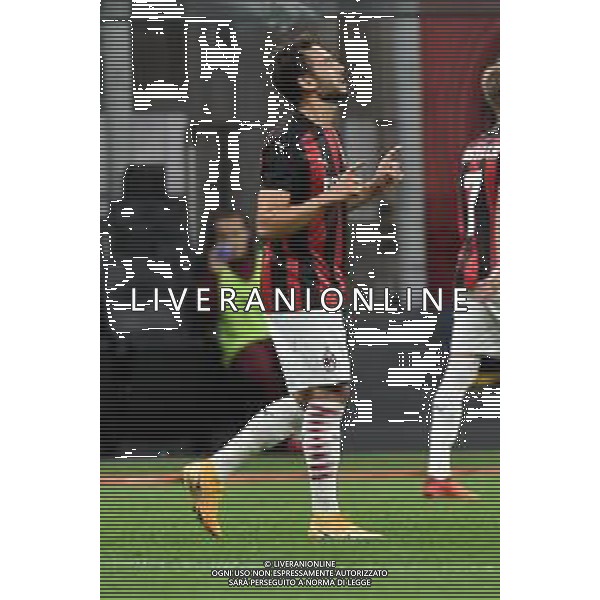 esultanza Hakan Calhanoglu (Milan) dopo il secondo gol del 3 a 1 Milan Milan vs Bodo Glimt UEFA Europa League - 3° turno preliminare Milano 24-09-2020 Stadio Giuseppe Meazza - San Siro foto Roberto Garavaglia - agenzia Aldo Liverani sas / AGENZIA ALDO LIVERANI SAS