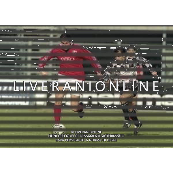 20-02-2000 BERGAMO CAMPIONATO DI CALCIO SERIE B ALZANO VIRESCIT-L.R.VICENZA 1-3 NELLA FOTO LAMBERTO ZAULI E CHRISTIAN SCALZO AG ALDO LIVERANI SAS