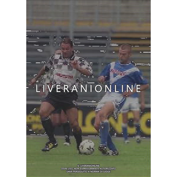 26-09-1999 BERGAMO CAMPIONATO DI CALCIO SERIE B ALZANO VIRESCIT-BRESCIA 0-1 NELLA FOTO FRANCESCO ZANONCELLI E GIACOMO FERRARI AG ALDO LIVERANI SAS