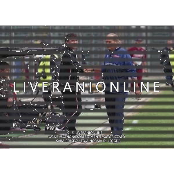 26-09-1999 BERGAMO CAMPIONATO DI CALCIO SERIE B ALZANO VIRESCIT-BRESCIA 0-1 NELLA FOTO NEDO SONETTI ALLENATORE BRESCIA CALCIO CON CLAUDIO FOSCARINI ALLENATORE ALZANO VIRESCIT AG ALDO LIVERANI SAS