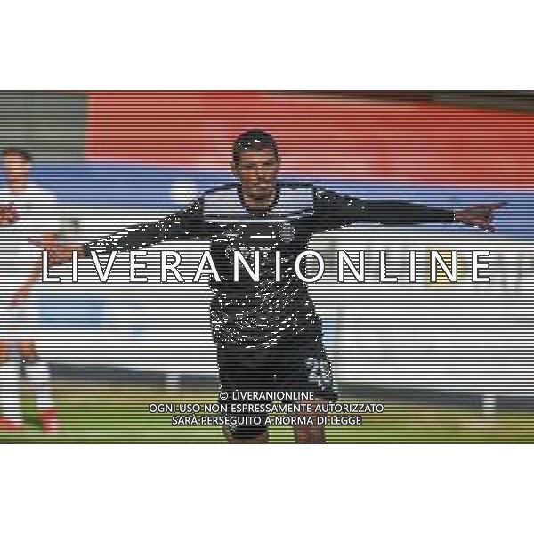 Virtus Verona vs Cesena - Campionato di Calcio Serie C - Lega Pro 2020/2021, 27 settembre 2020 Verona, Italia Nella foto: Esultanza di Mattia Bortolussi (Cesena) per il gol dell\'1 a 0 @LM/Ettore Griffoni / AGENZIA ALDO LIVERANI SAS