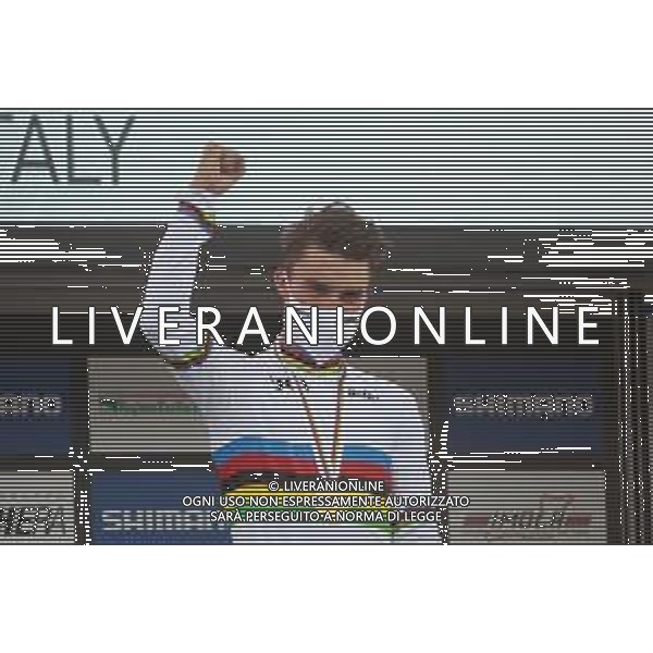 2020 UCI World Road Championships, Men Elite - Ciclismo su Strada, 27 settembre 2020 Autodromo Enzo and Dino Ferrari, Imola, Italy, Italia Nella foto: Podium Julian Alaphilippe of France, winner @LM/DPPI/DPPI/Laurent Lairys/ AGENZIA ALDO LIVERANI SAS