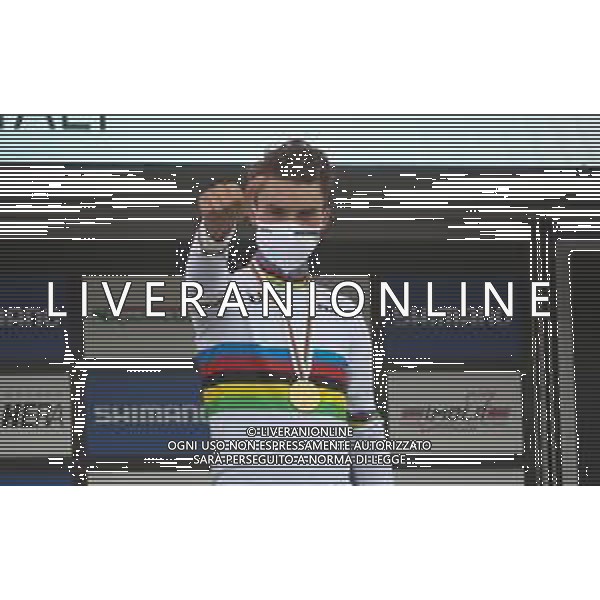 2020 UCI World Road Championships, Men Elite - Ciclismo su Strada, 27 settembre 2020 Autodromo Enzo and Dino Ferrari, Imola, Italy, Italia Nella foto: Podium Julian Alaphilippe of France, winner @LM/DPPI/DPPI/Laurent Lairys/ AGENZIA ALDO LIVERANI SAS
