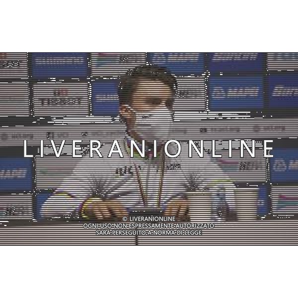 2020 UCI World Road Championships, Men Elite - Ciclismo su Strada, 27 settembre 2020 Autodromo Enzo and Dino Ferrari, Imola, Italy, Italia Nella foto: Press conference Julian Alaphilippe of France, winner @LM/DPPI/DPPI/Laurent Lairys/ AGENZIA ALDO LIVERANI SAS